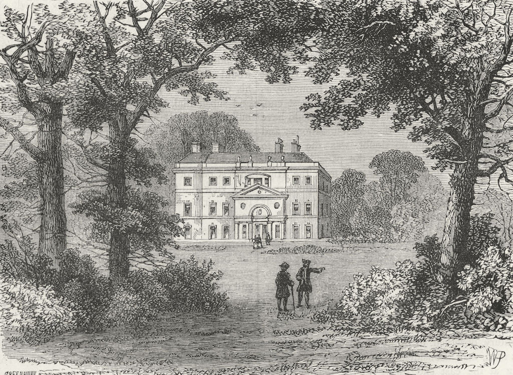 LONDON. Hampstead. Vane House in 1800 1880 old antique vintage print picture
